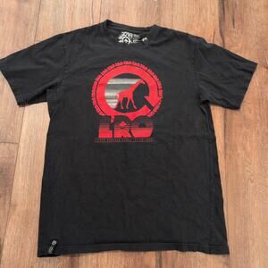 LRG Lifted Research Group Men's Medium Shirt Giraffe Red Skater Spellout